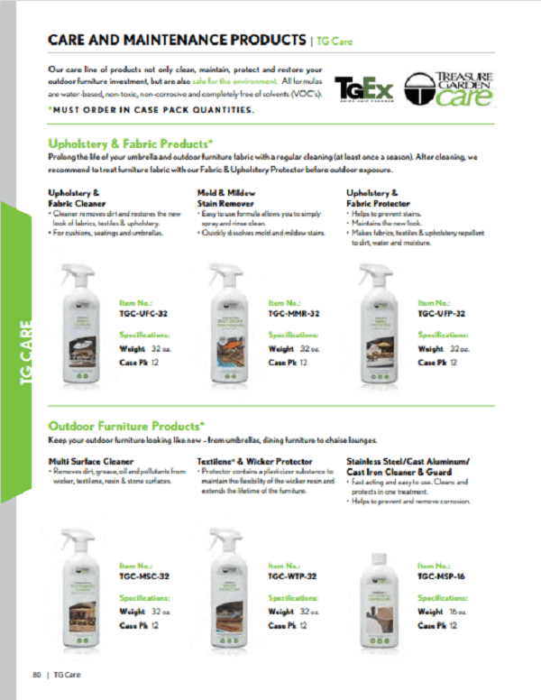 PATIO FURNITURE CLEANING PRODUCTS